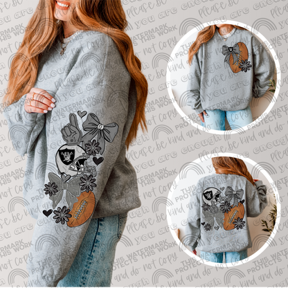 Pro and College Football Bows Bundle with Matching Sleeves and Pockets- 60 Teams- 180 PNG Files