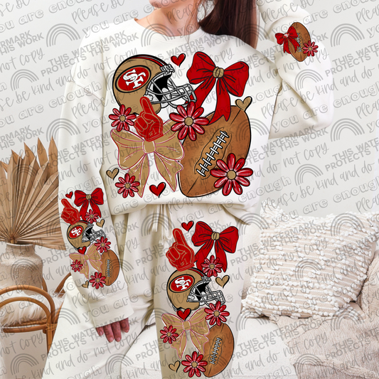 49ers Bows with Pocket and Sleeve- 3 PNG Files