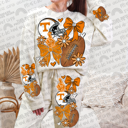 Pro and College Football Bows Bundle with Matching Sleeves and Pockets- 60 Teams- 180 PNG Files