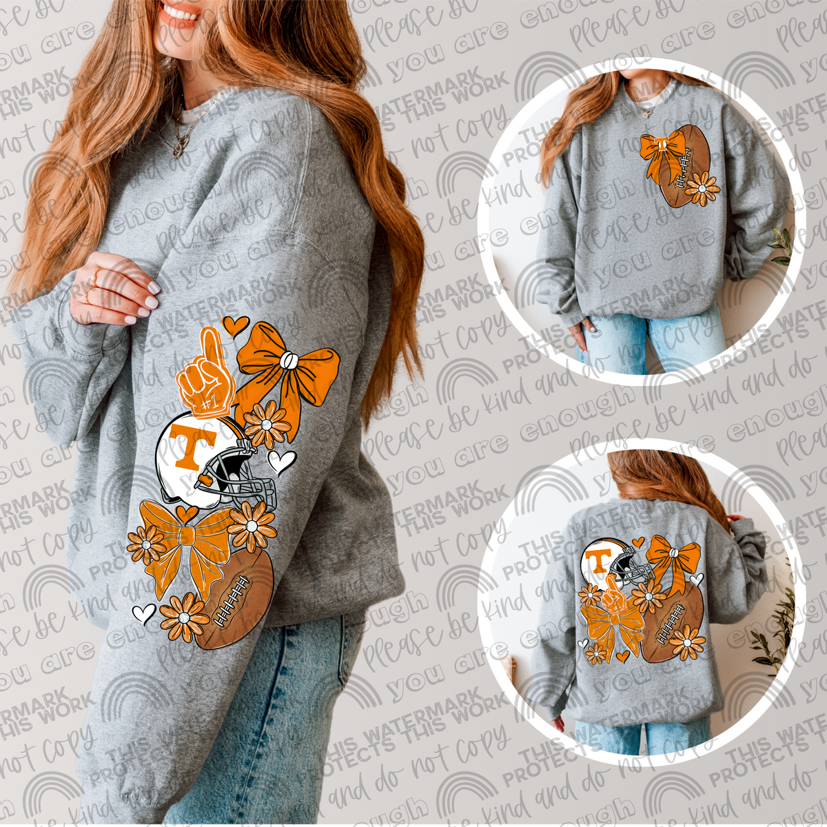Pro and College Football Bows Bundle with Matching Sleeves and Pockets- 60 Teams- 180 PNG Files