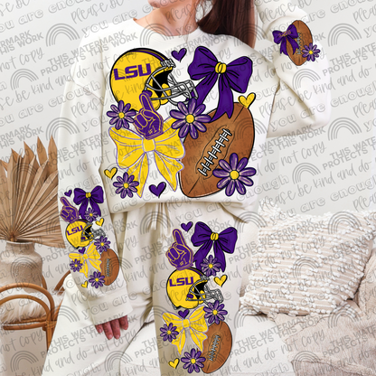Pro and College Football Bows Bundle with Matching Sleeves and Pockets- 60 Teams- 180 PNG Files
