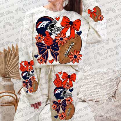 Pro and College Football Bows Bundle with Matching Sleeves and Pockets- 60 Teams- 180 PNG Files