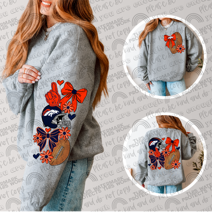 Pro and College Football Bows Bundle with Matching Sleeves and Pockets- 60 Teams- 180 PNG Files