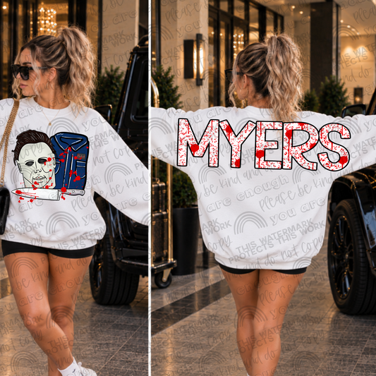 Myers Halloween Big Backs Front and Oversized Back- 2 PNG Files