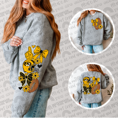 Pro and College Football Bows Bundle with Matching Sleeves and Pockets- 60 Teams- 180 PNG Files