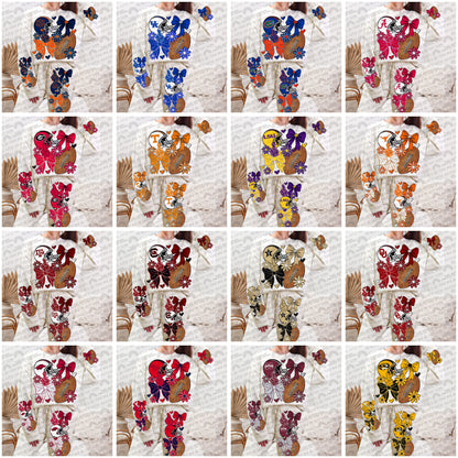 Pro and College Football Bows Bundle with Matching Sleeves and Pockets- 60 Teams- 180 PNG Files