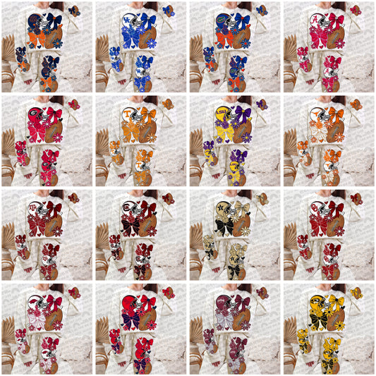 S E C Football Bows Bundle with Matching Sleeves and Pockets- 16 Teams- 48 PNG Files