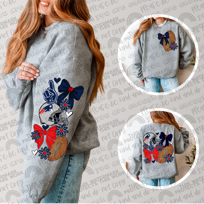 Pro and College Football Bows Bundle with Matching Sleeves and Pockets- 60 Teams- 180 PNG Files