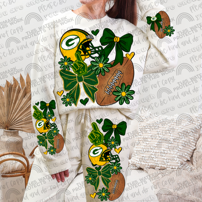 Pro and College Football Bows Bundle with Matching Sleeves and Pockets- 60 Teams- 180 PNG Files
