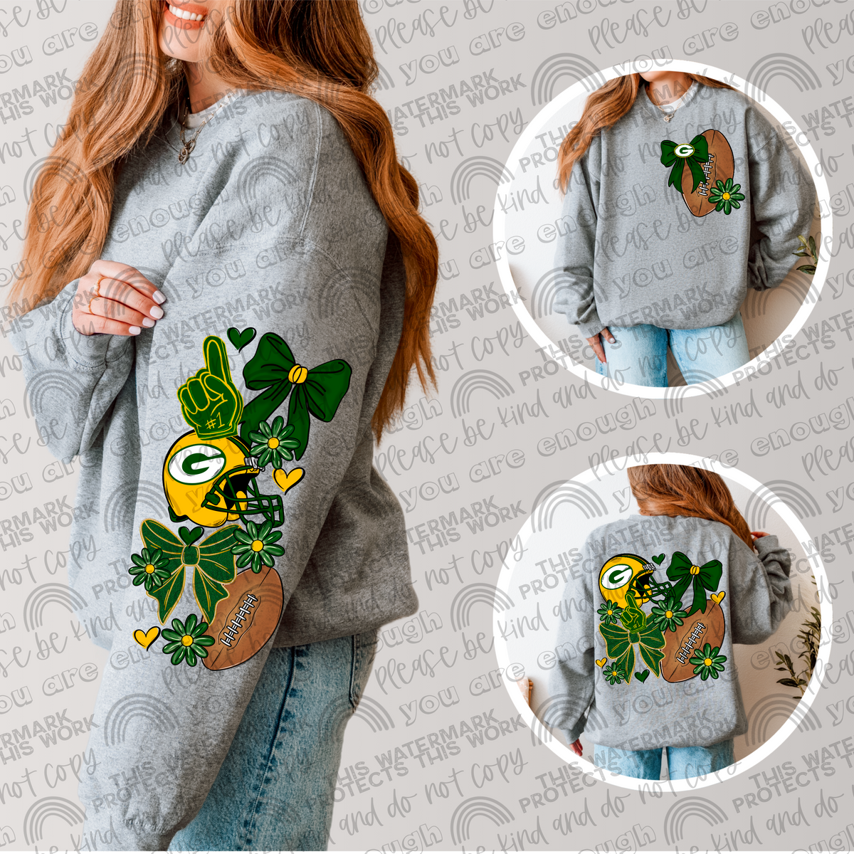 Pro and College Football Bows Bundle with Matching Sleeves and Pockets- 60 Teams- 180 PNG Files