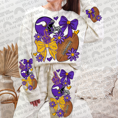 Pro and College Football Bows Bundle with Matching Sleeves and Pockets- 60 Teams- 180 PNG Files