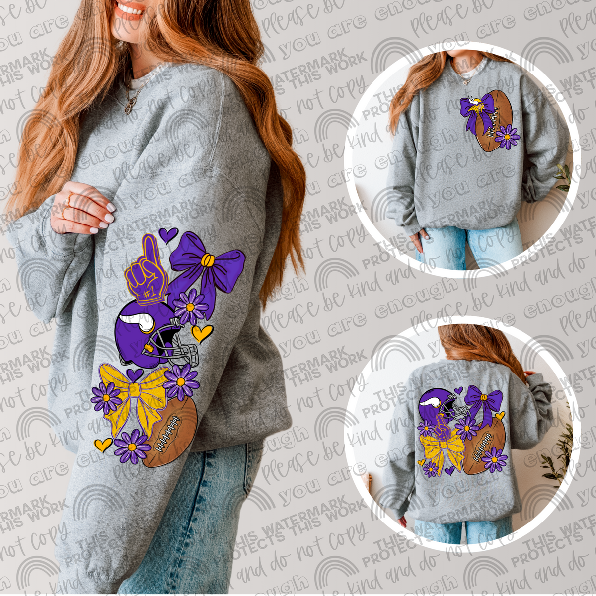 Pro and College Football Bows Bundle with Matching Sleeves and Pockets- 60 Teams- 180 PNG Files