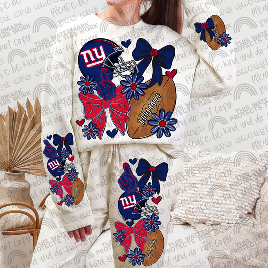 Giants Bows with Pocket and Sleeve- 3 PNG Files