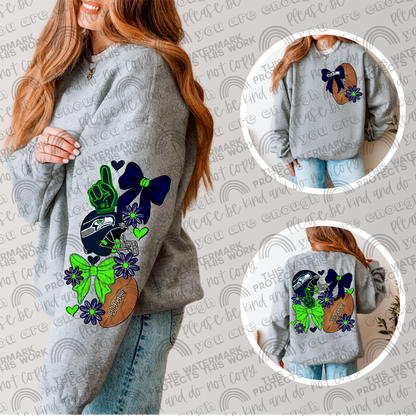 Pro and College Football Bows Bundle with Matching Sleeves and Pockets- 60 Teams- 180 PNG Files