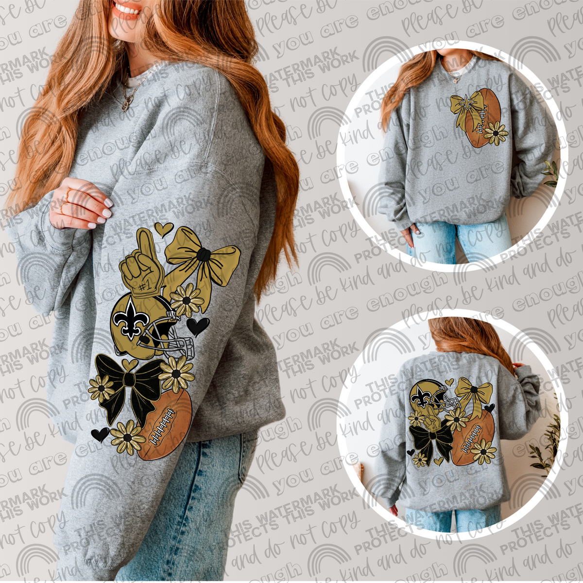 Pro and College Football Bows Bundle with Matching Sleeves and Pockets- 60 Teams- 180 PNG Files