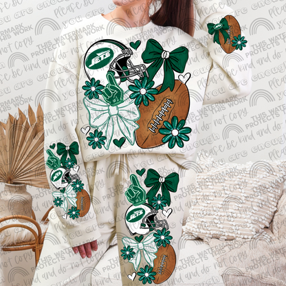 Pro and College Football Bows Bundle with Matching Sleeves and Pockets- 60 Teams- 180 PNG Files