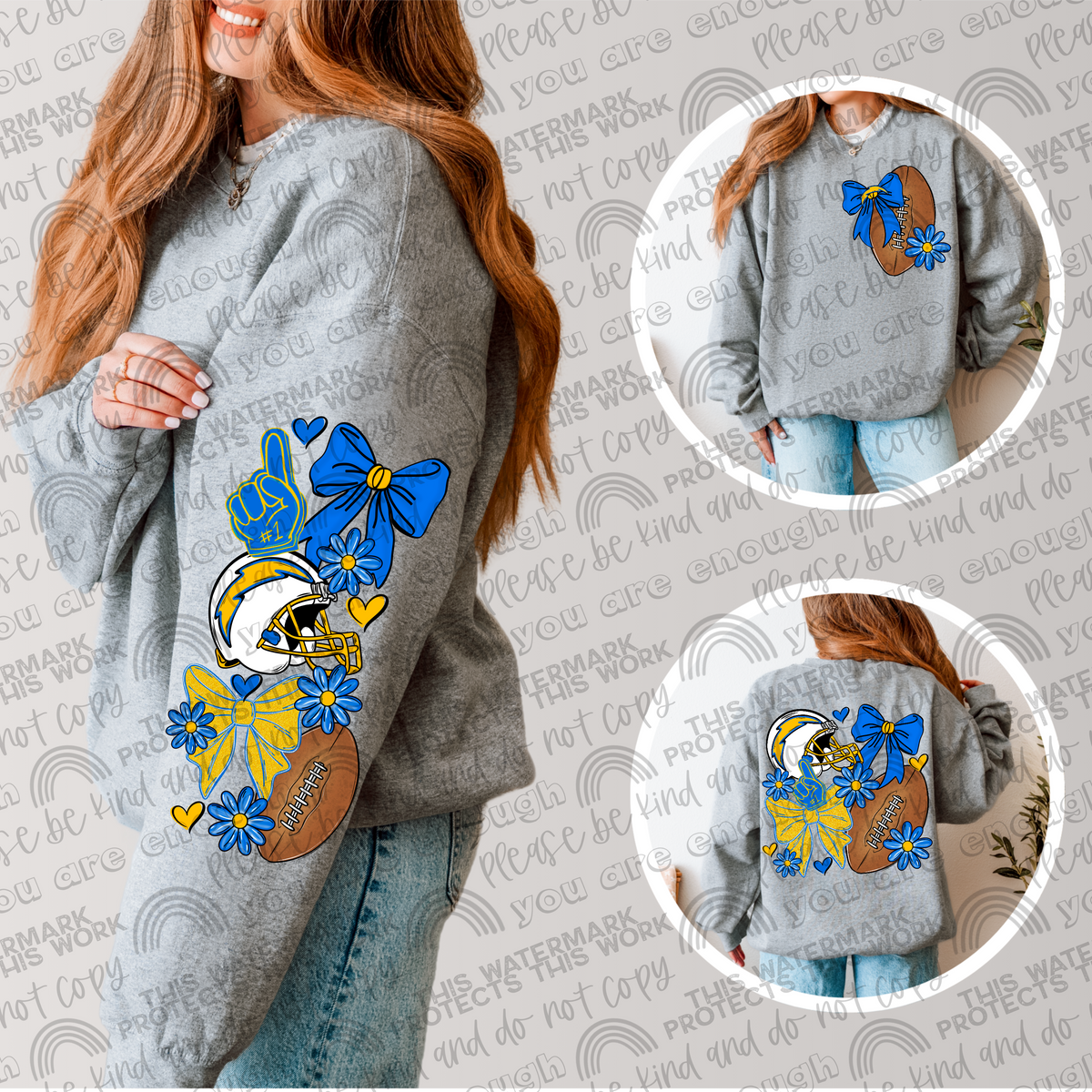 Pro and College Football Bows Bundle with Matching Sleeves and Pockets- 60 Teams- 180 PNG Files