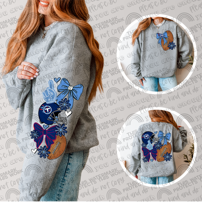 Pro and College Football Bows Bundle with Matching Sleeves and Pockets- 60 Teams- 180 PNG Files
