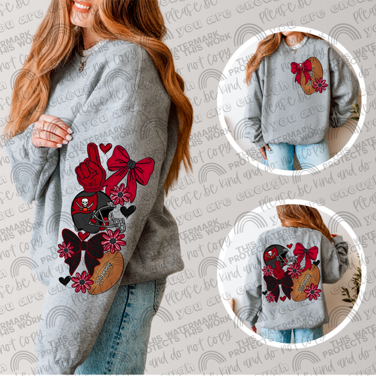 Buccaneers Bows with Pocket and Sleeve- 3 PNG Files