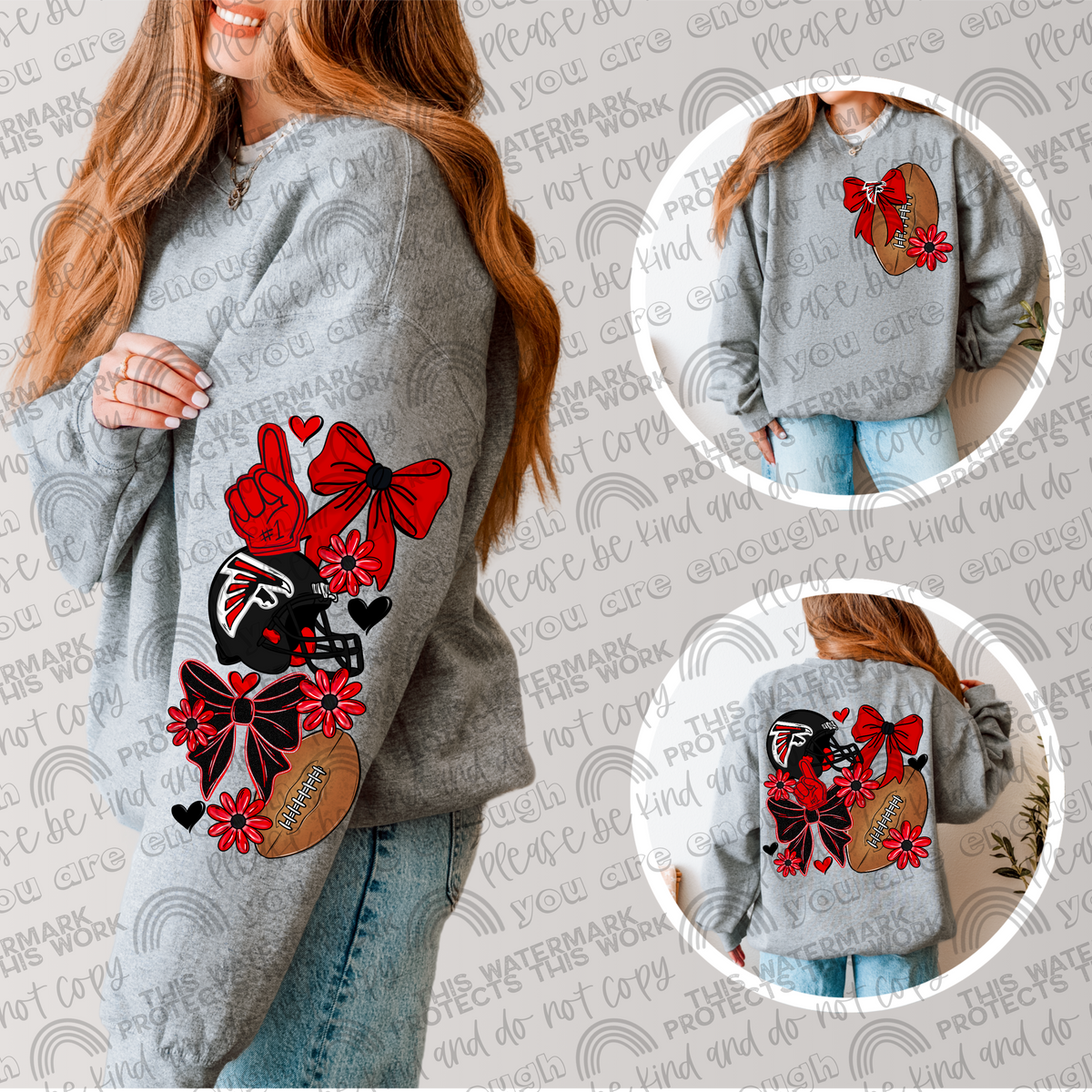 Pro and College Football Bows Bundle with Matching Sleeves and Pockets- 60 Teams- 180 PNG Files
