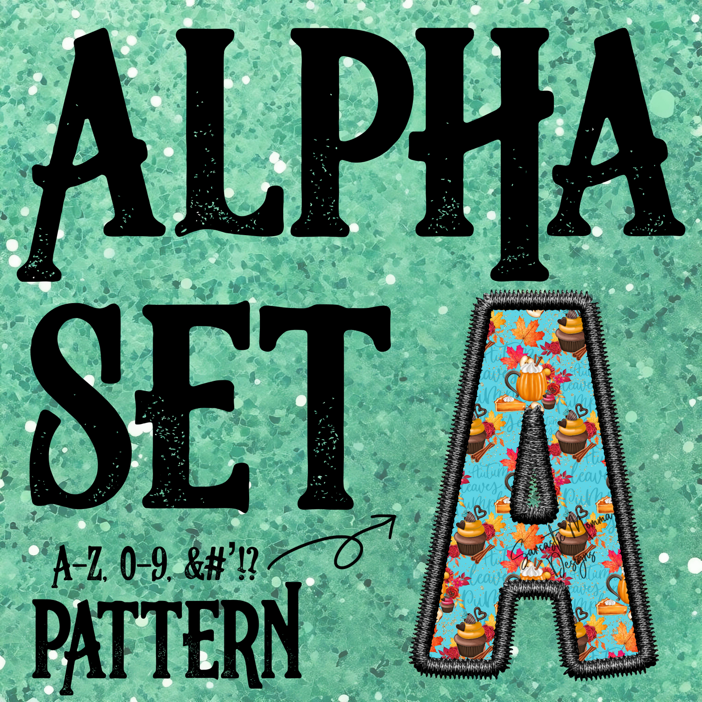 Blue Pumpkin Cupcake Alpha Set