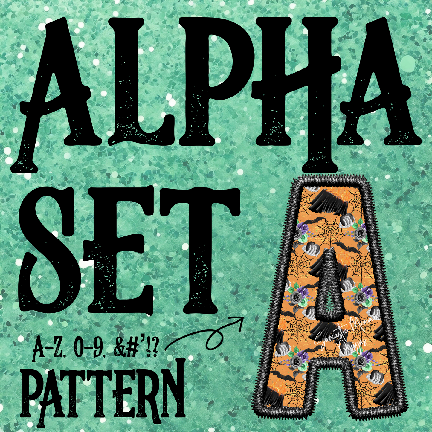 Orange Halloween Alpha Set