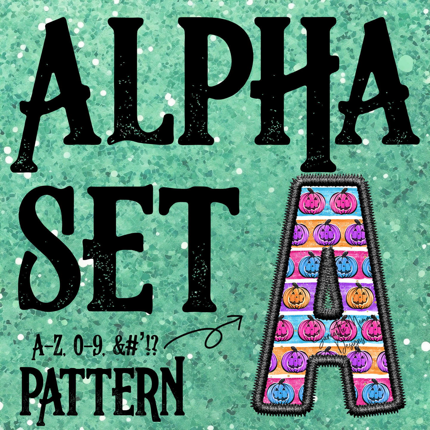 Colorful Pumpkin Stripes Alpha Set